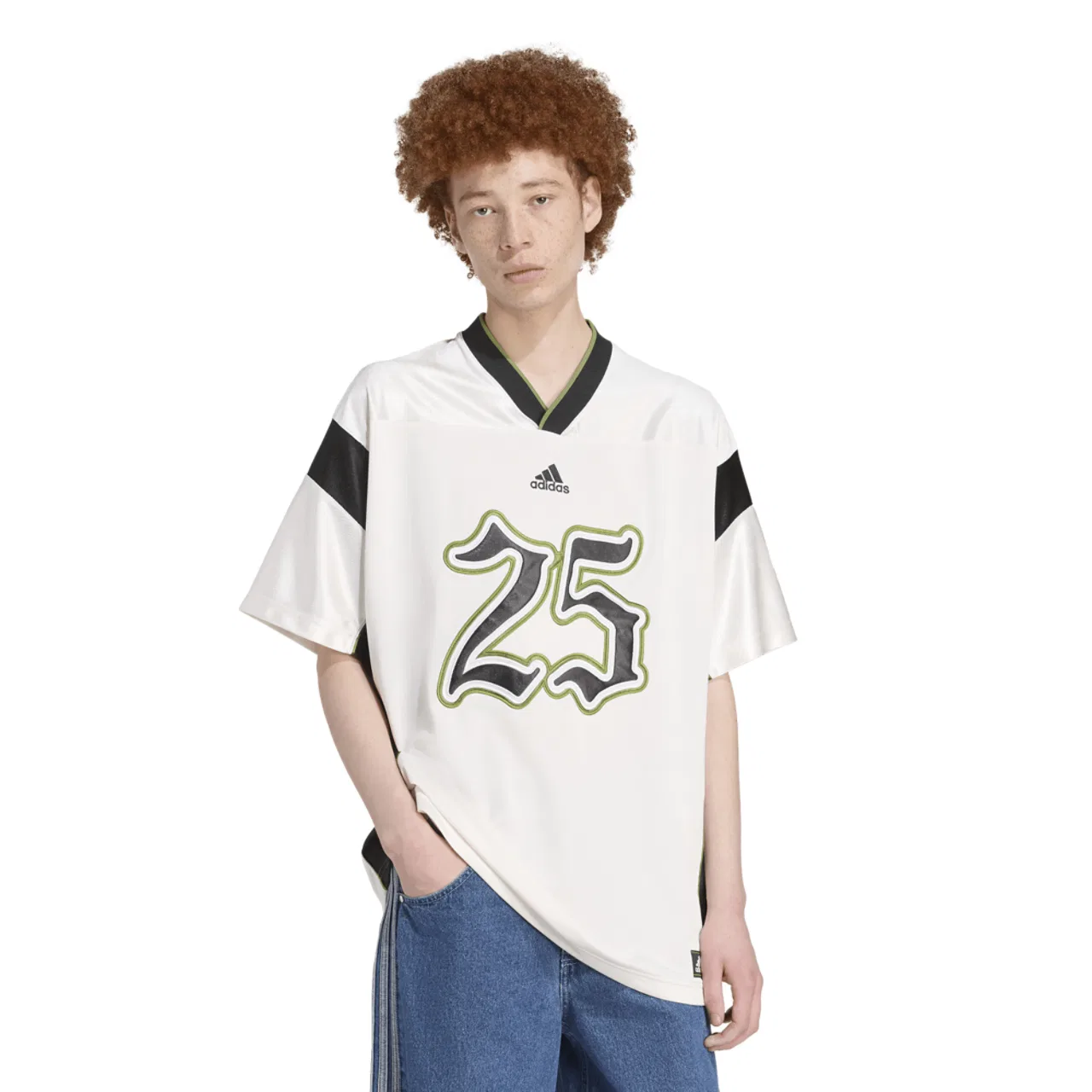 Футбольная джерси мужская Adidas, цвет Clown White/Black