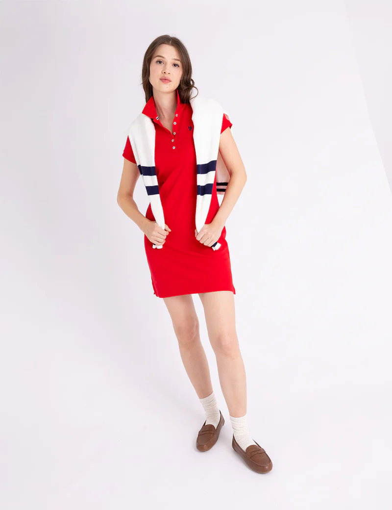 Платье-футболка U.S. Polo Assn Slim Fit Polo, красный — фото 3