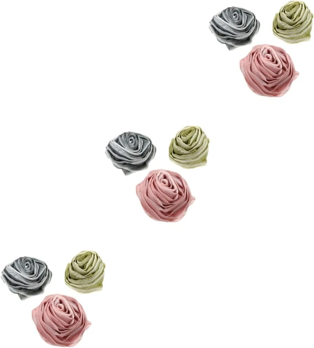 Мочалка для душа Flower Shape, Housoutil, 9 шт, 30x10x10 см, Розовый, Зеленый, Серый