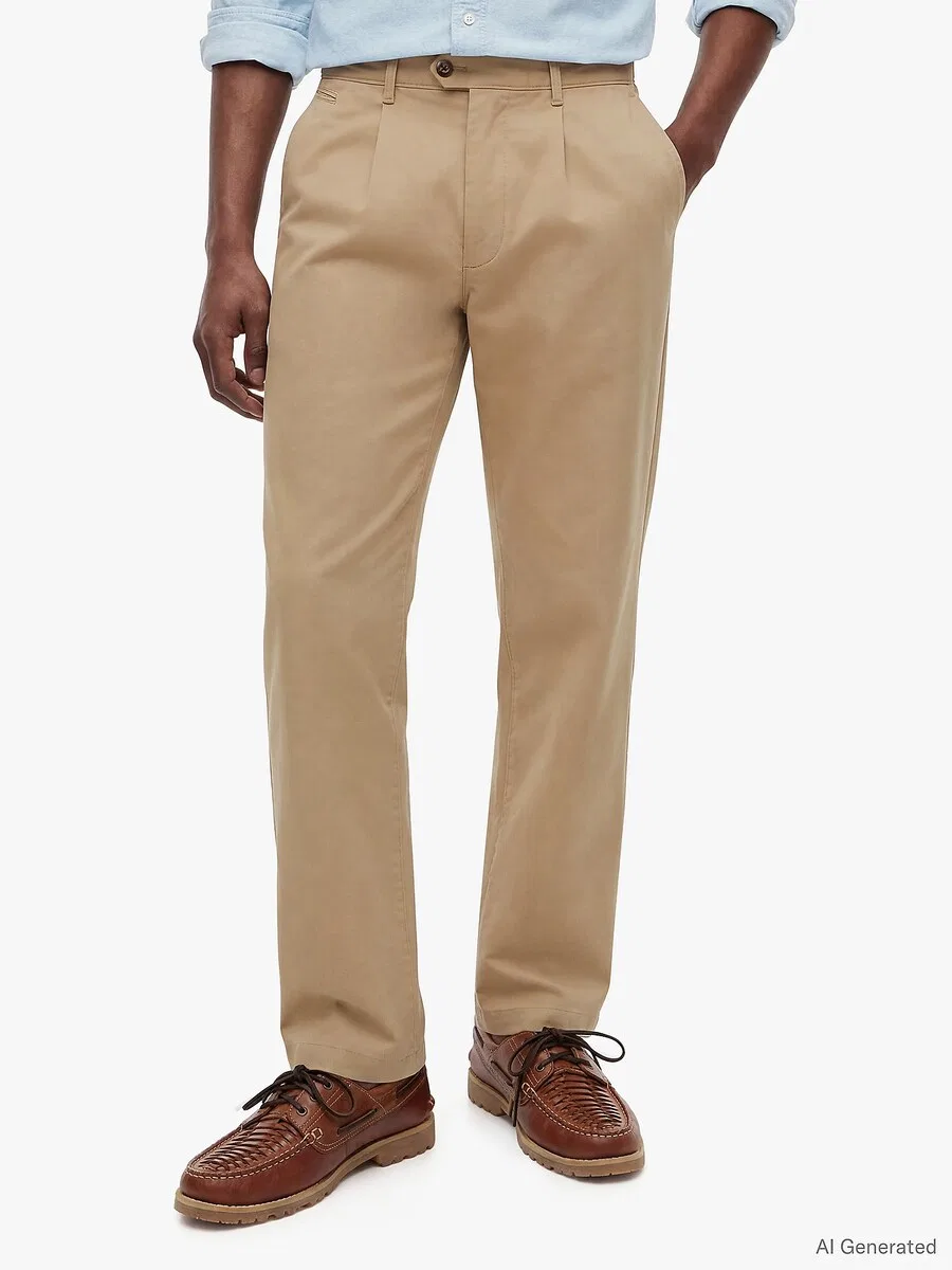 Брюки TOMMY HILFIGER Regular Pleat-Front Pants 'Dover', светло-коричневый — фото 2