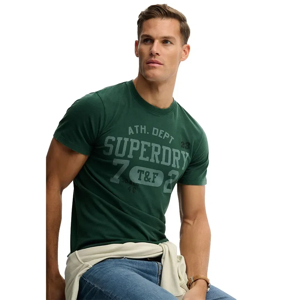 Футболка Superdry Vintage Prep Relaxed Fit с коротким рукавом, зеленый — фото 3