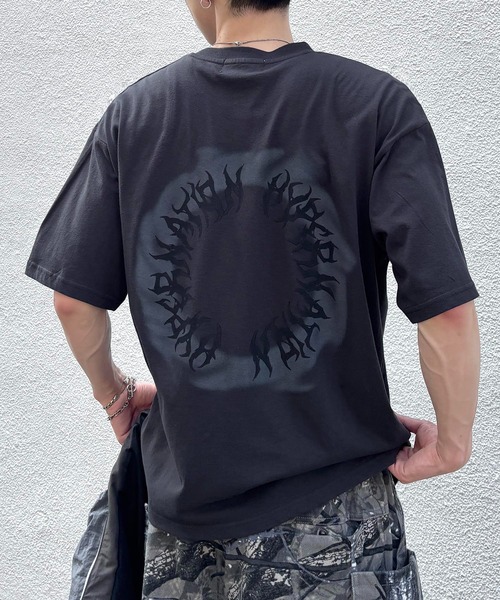 

Футболка унисекс свободного кроя с принтом на спине в гранж-стиле Y2K ILL'S, серый