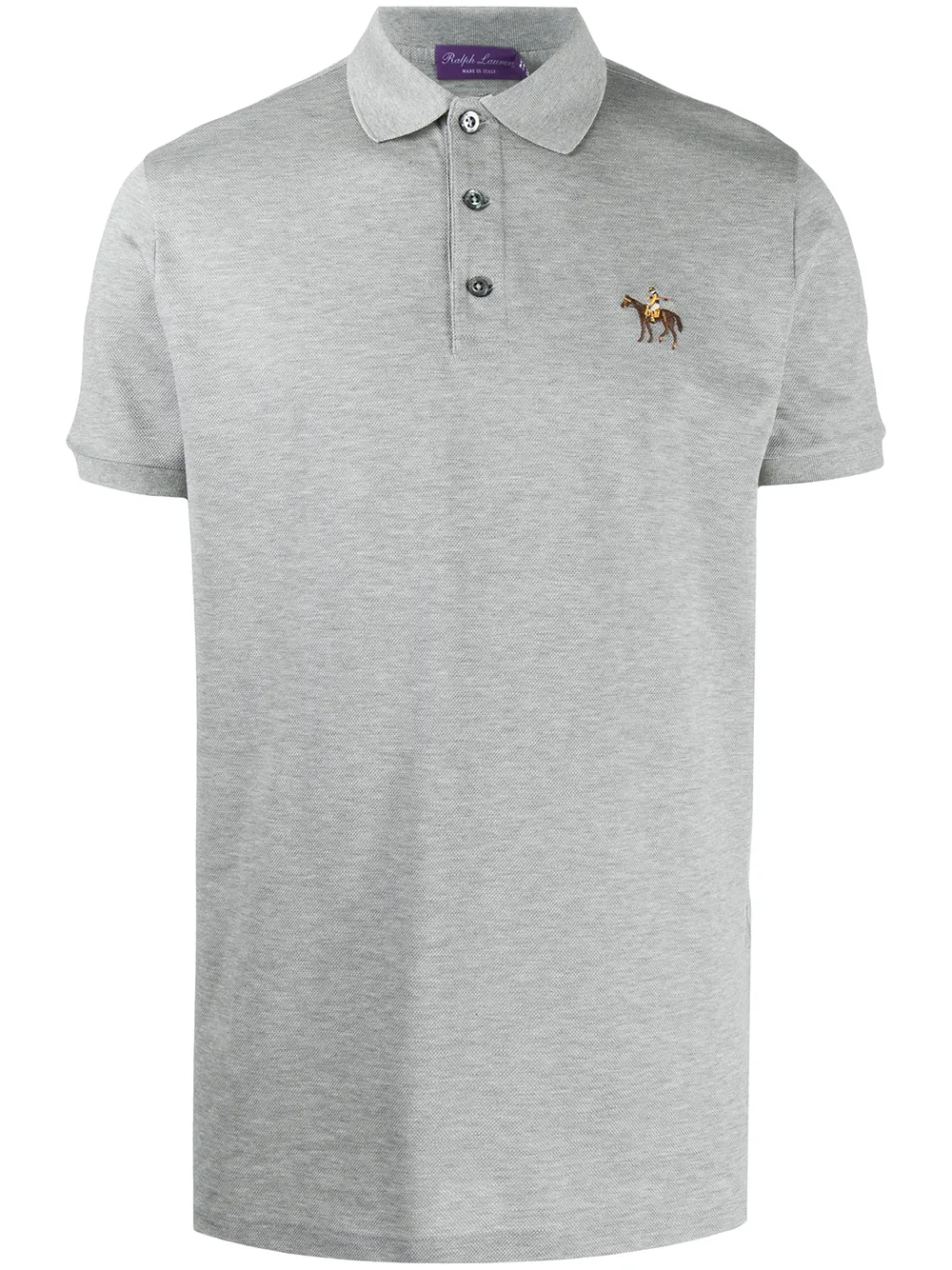 

Рубашка поло с вышивкой Ralph Lauren Purple Label, серый