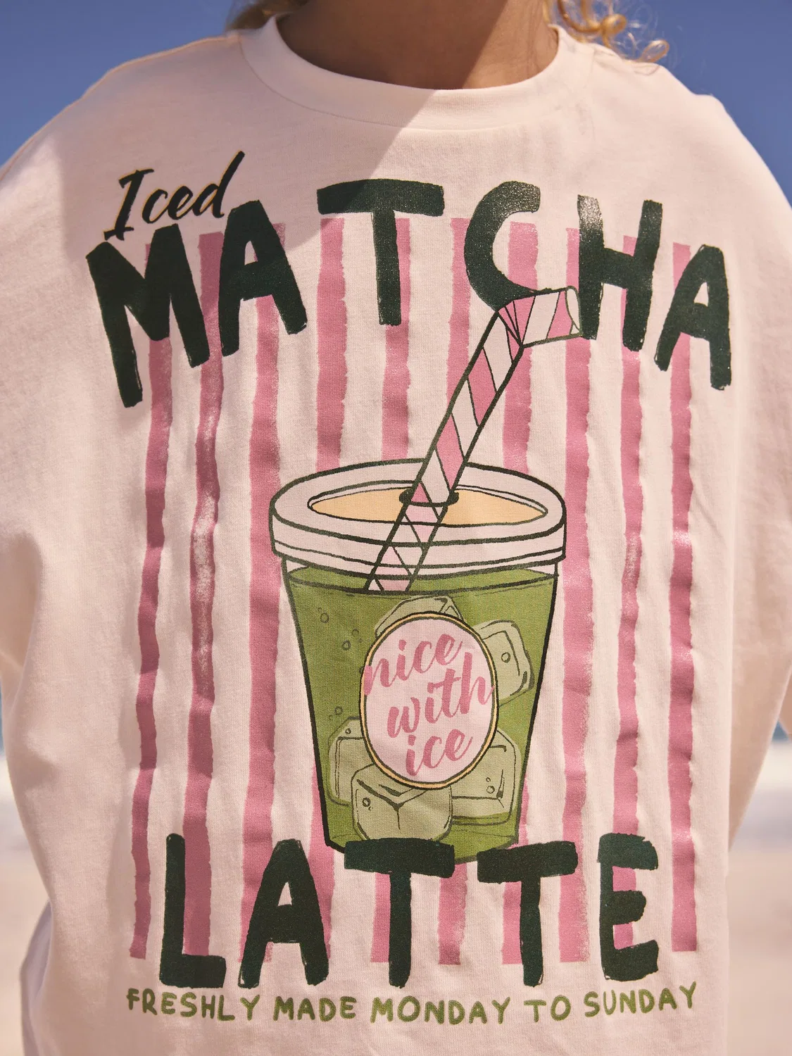 Комплект из футболки и шорт, текстурированные шорты, Matcha Next, кремово-зеленый — фото 3