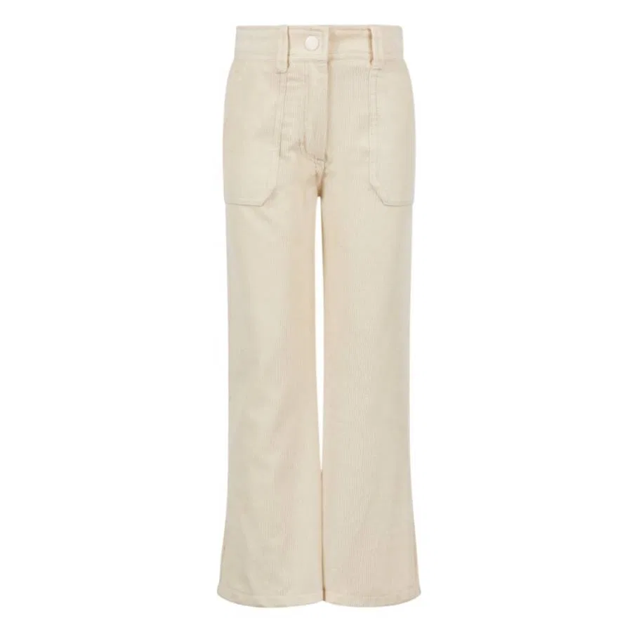 Брюки из вельвета с принтом Kids Studded Logo Corduroy Pants Moncler, Beige