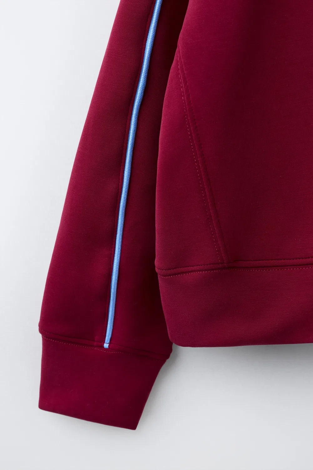 Спортивная контрастная толстовка с модалом ZARA, Burgundy — фото 4
