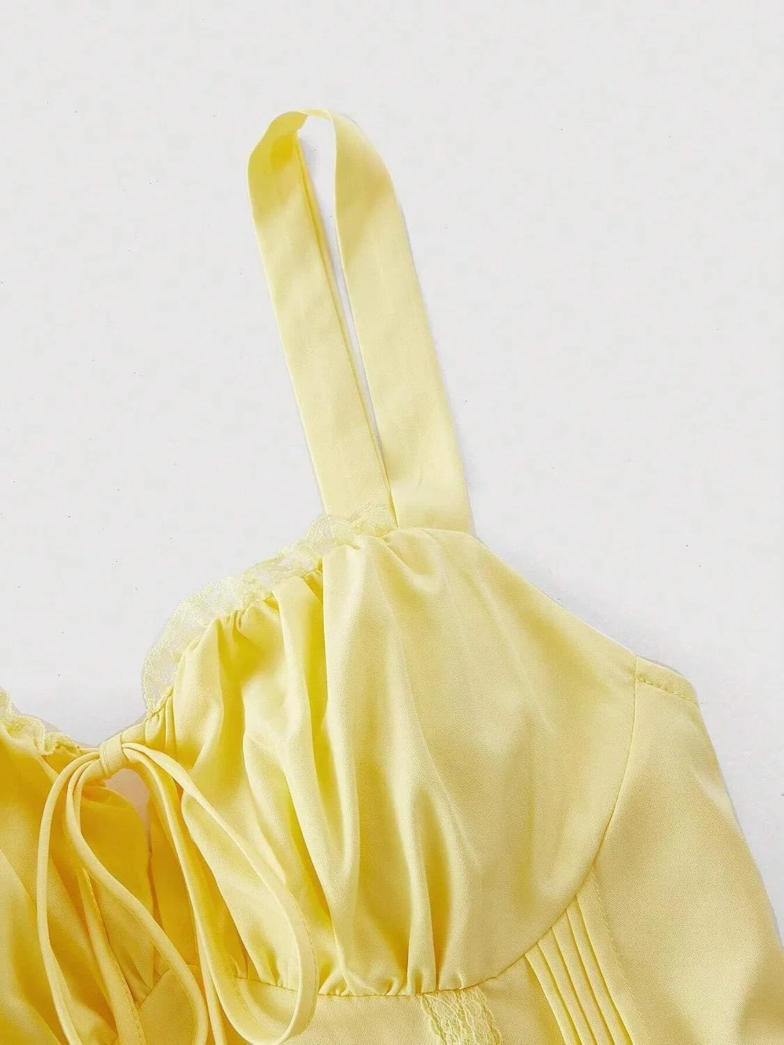 Женское повседневное платье-ками с воланами XEXZMAMZE, Yellow — фото 3