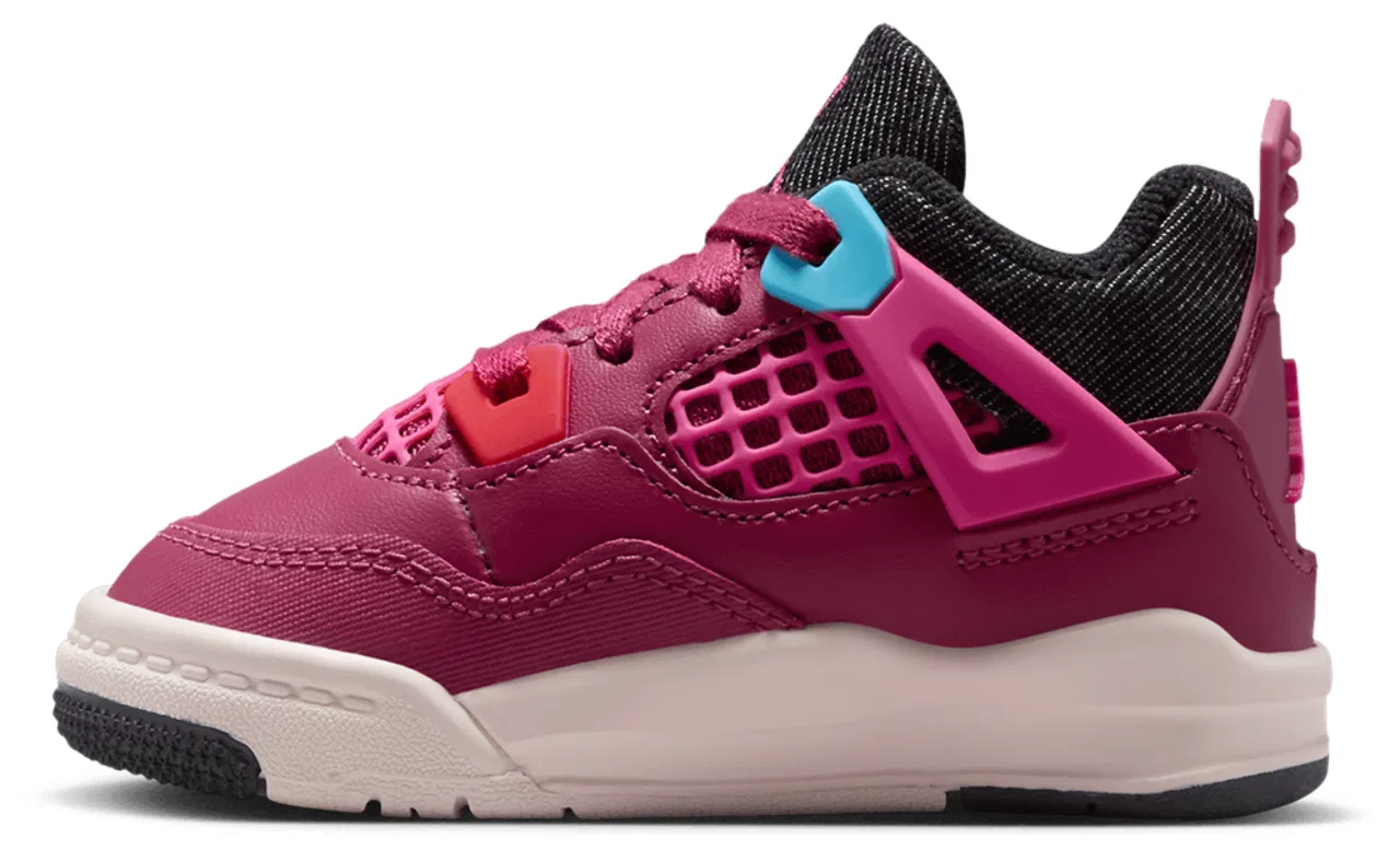 Кроссовки для девочек Retro 4 Jordan, цвет Pink/Black/White — фото 2
