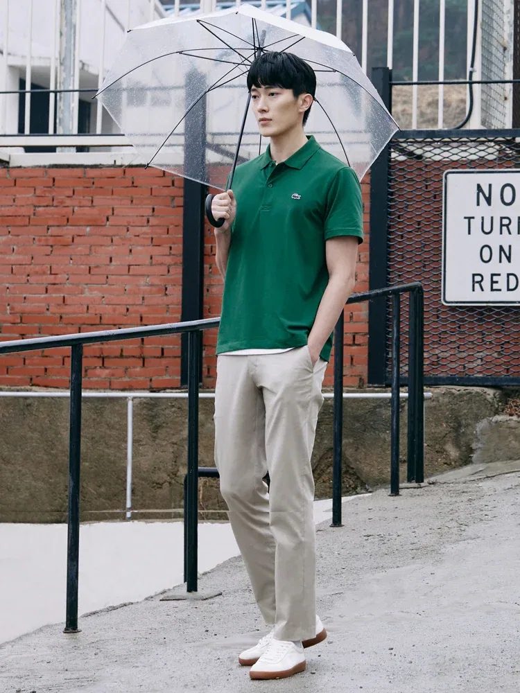 Чиносы из хлопка с эластаном LACOSTE, Beige