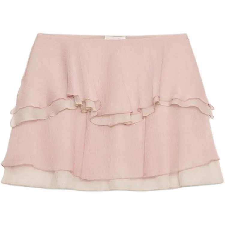 Женская юбка короткая повседневная ZARA, Light Pink Red
