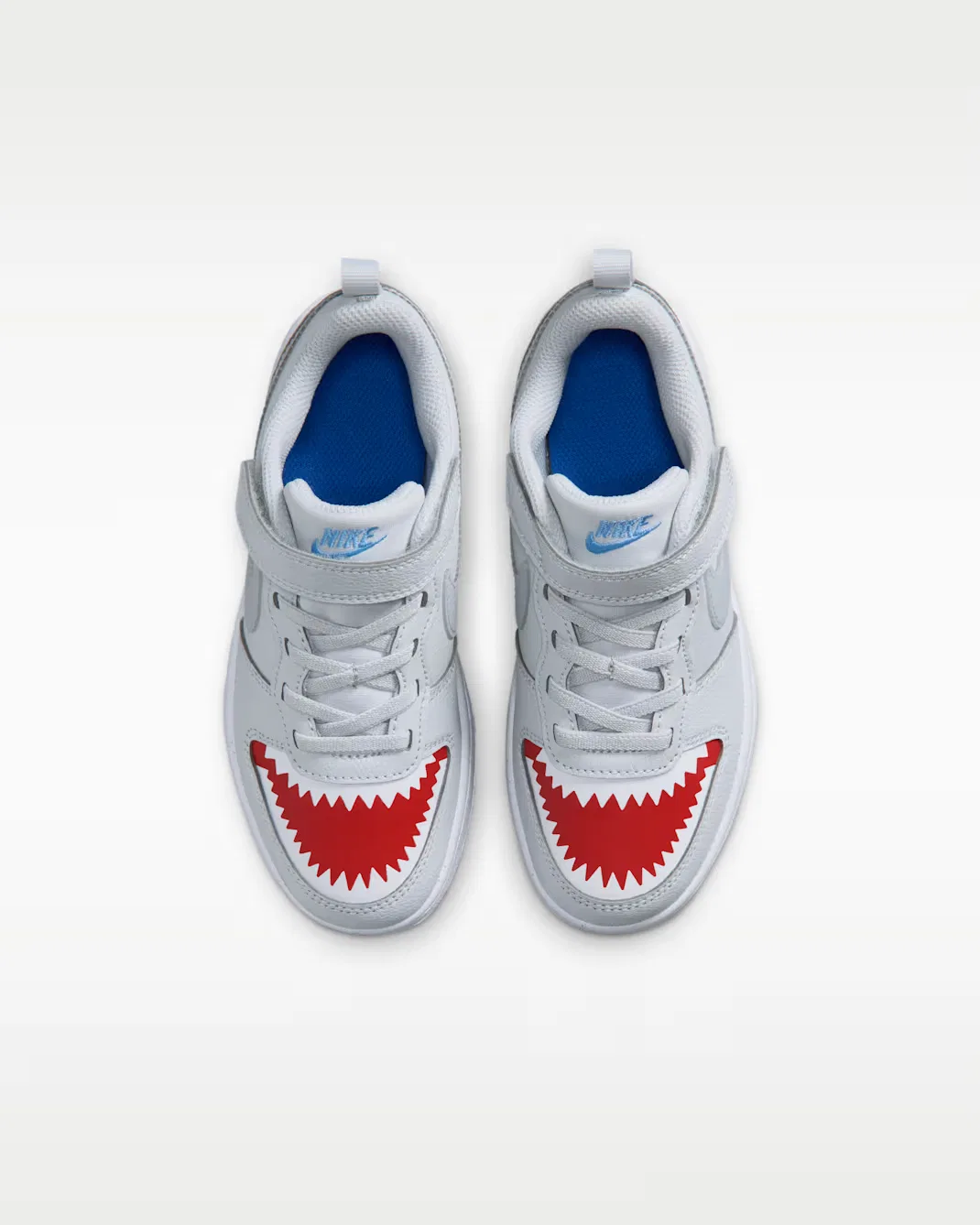 Детская обувь Nike Court Borough Low, Pure Platinum/University Red/Game Royal/Wolf Grey — фото 4