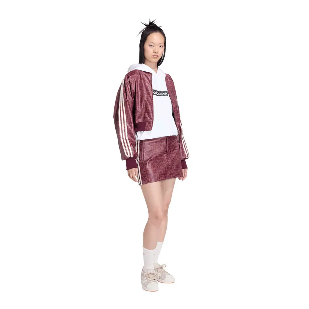 Юбка мини из кожзама Adidas Originals, красный — фото 4