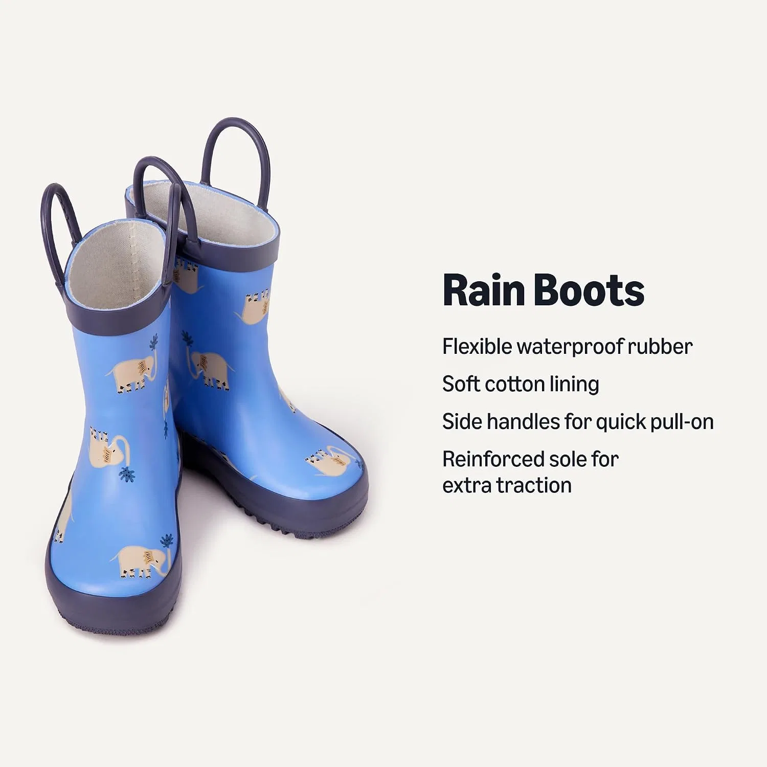 Детские резиновые сапоги для мальчиков и девочек Amazon Essentials x Sofia Grainge, Blue Elephant Rain — фото 3