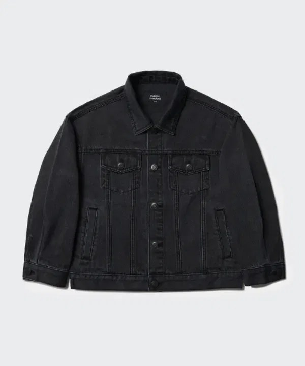 Джинсовая куртка оверсайз, Musinsa Standard Kids, Washed Black — фото 2