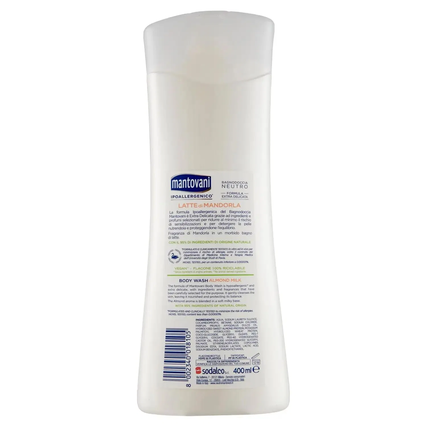 Гель для душа Neutral Shower Gel with Almond Milk, Beni Culinari, набор 8x400 мл — фото 2