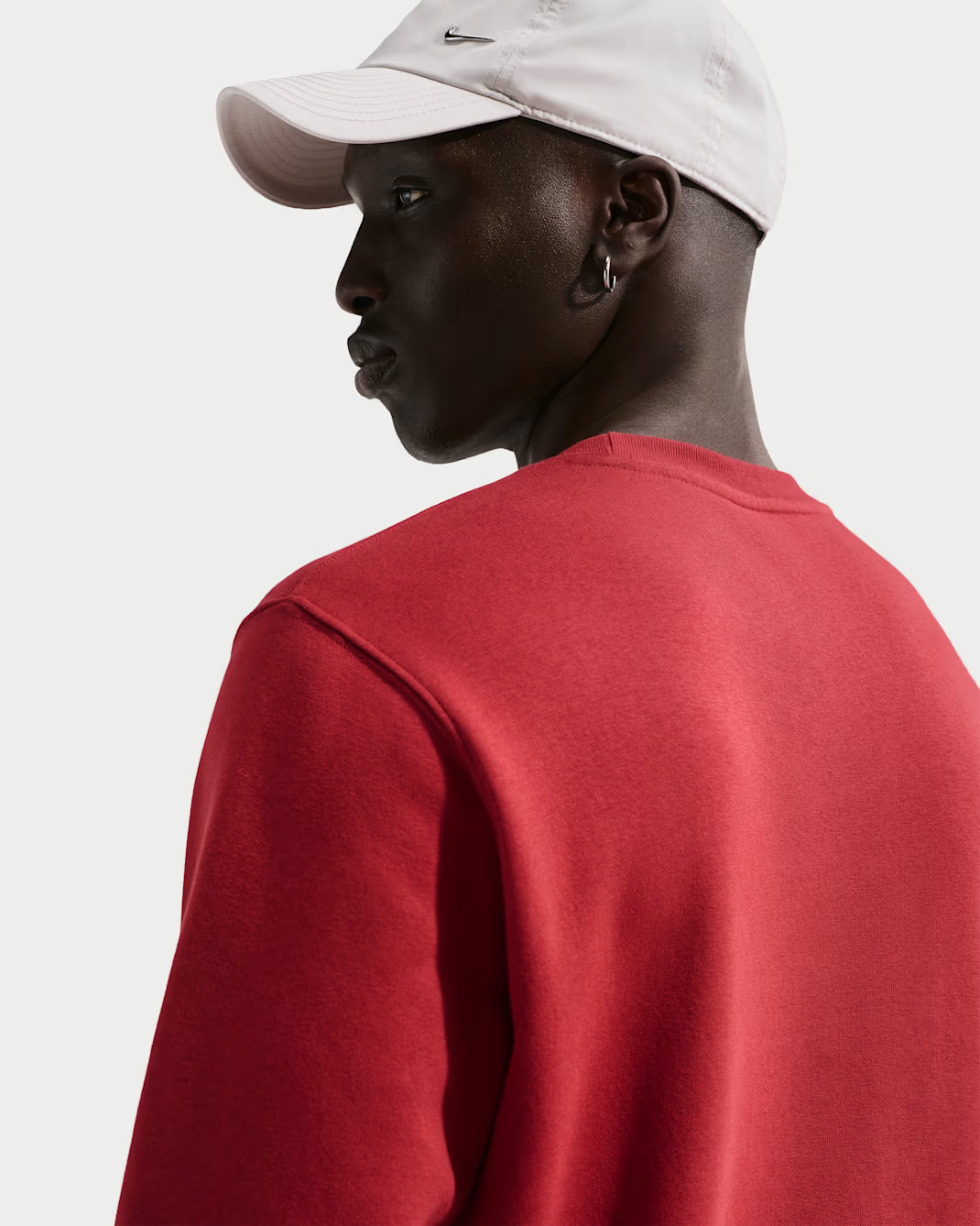 Свитшот Nike Club Fleece Crew, красный/белый — фото 3