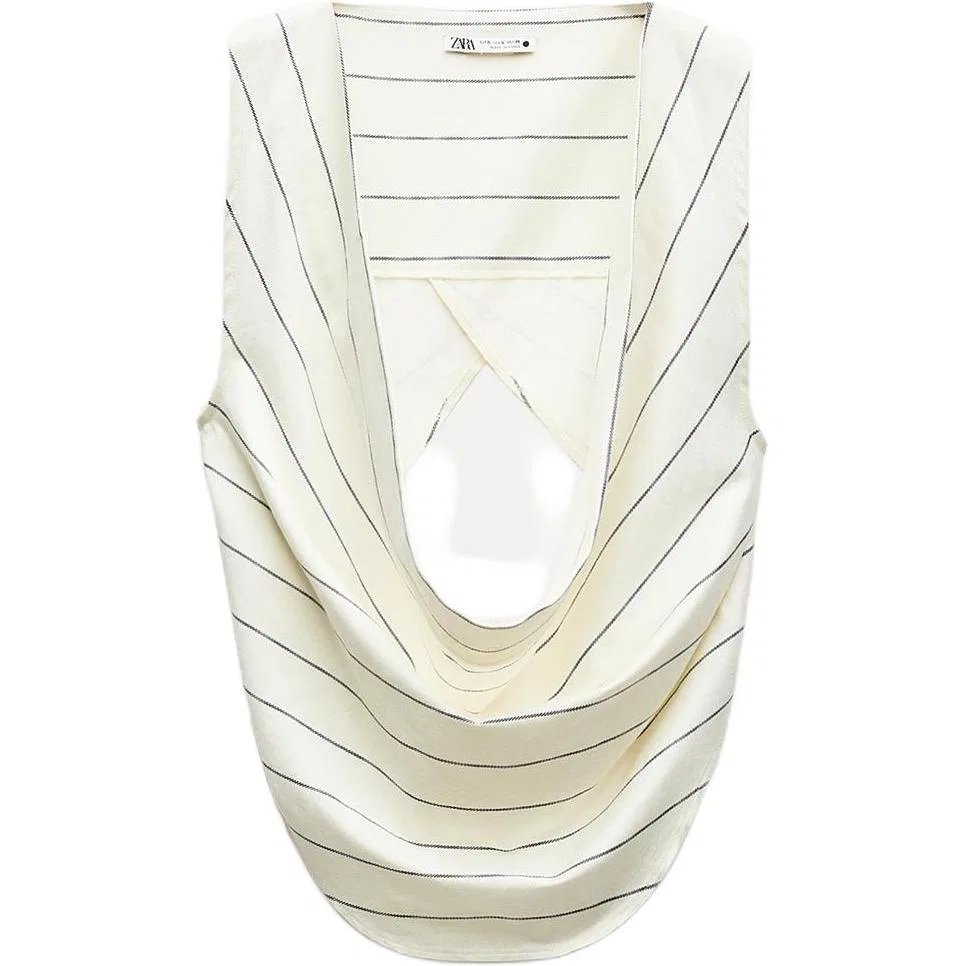 Женский топ без рукавов с полосатым принтом ZARA, Stripes