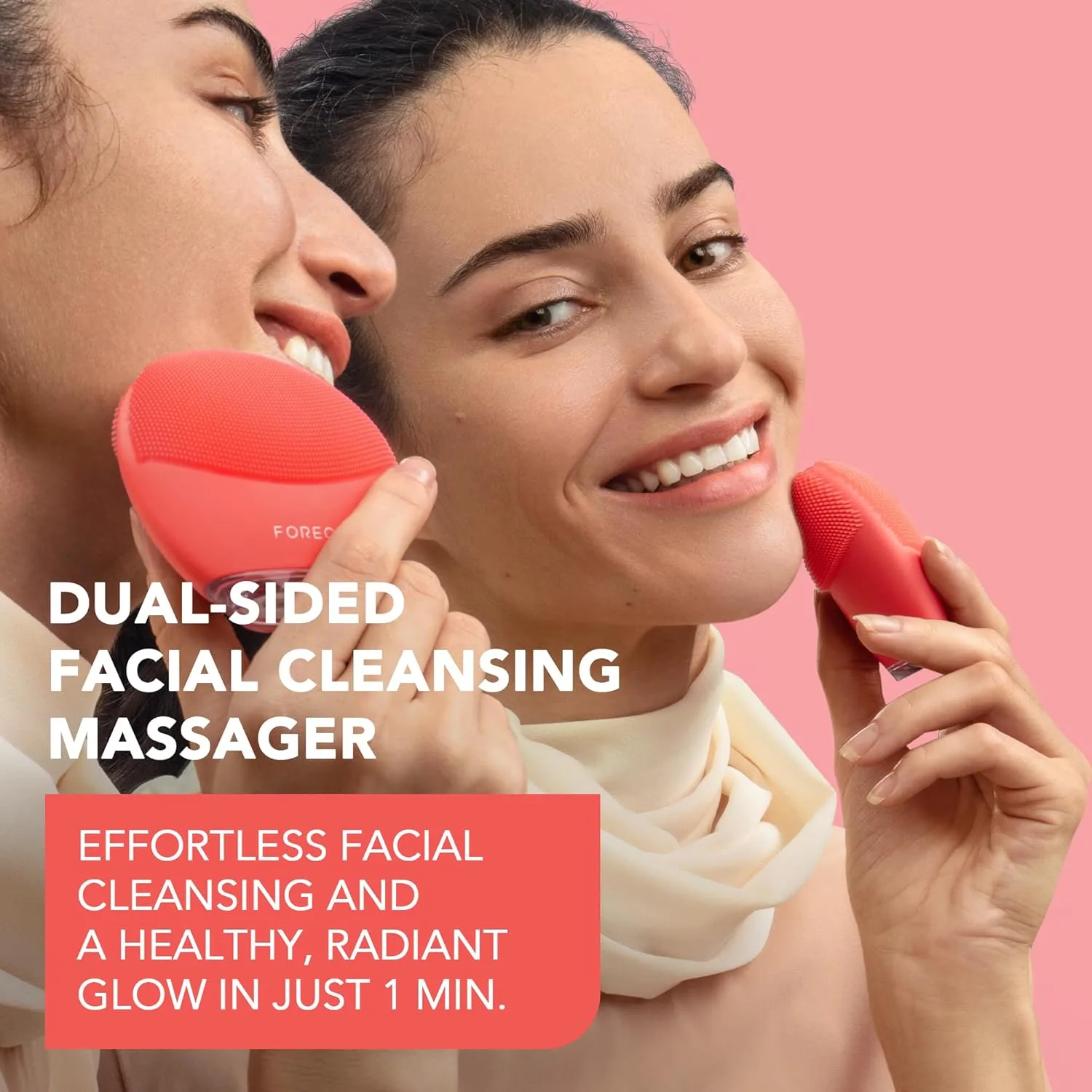 Foreo Luna 4 Mini щетка для очищения и массажа лица - премиальный уход, улучшает впитывание средств, для всех типов кожи, цвет Coral, Coral — фото 2