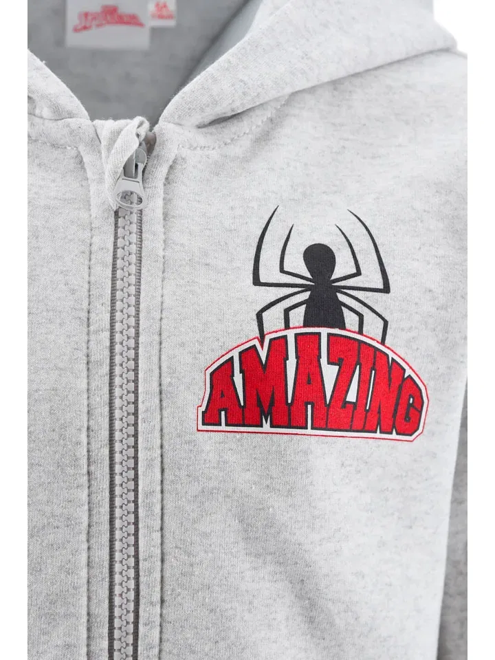 Комплект одежды с принтом Spiderman, серый — фото 3