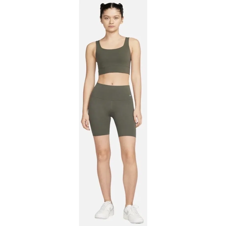 Спортивный бюстгальтер средней поддержки с съемными чашками Nike Dri-FIT Alate Ellipse, Зеленый — фото 4