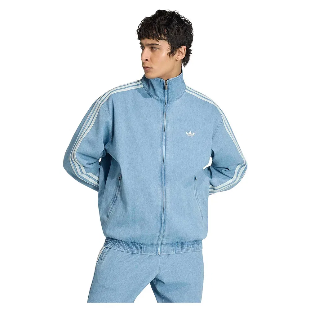 Худи джинсовое на молнии Adidas Originals, синий