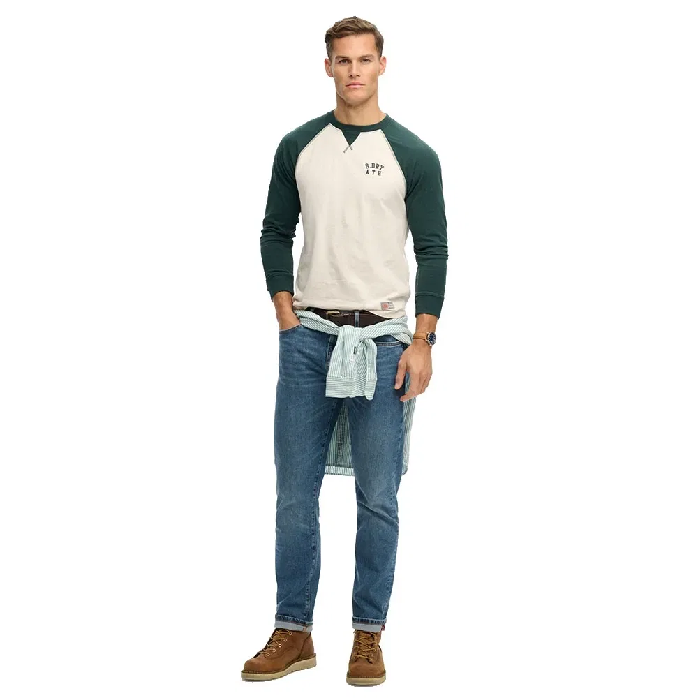 Футболка с длинным рукавом Vintage Athletic Baseball Superdry, зеленый — фото 4