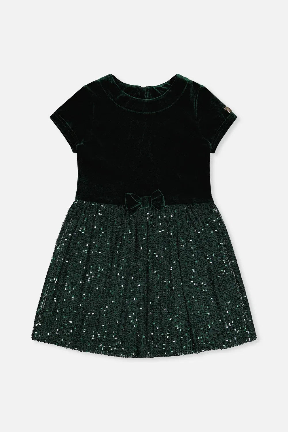 Детское платье для девочек с блестящей юбкой Christmas Couture Deux par Deux, Green Forest