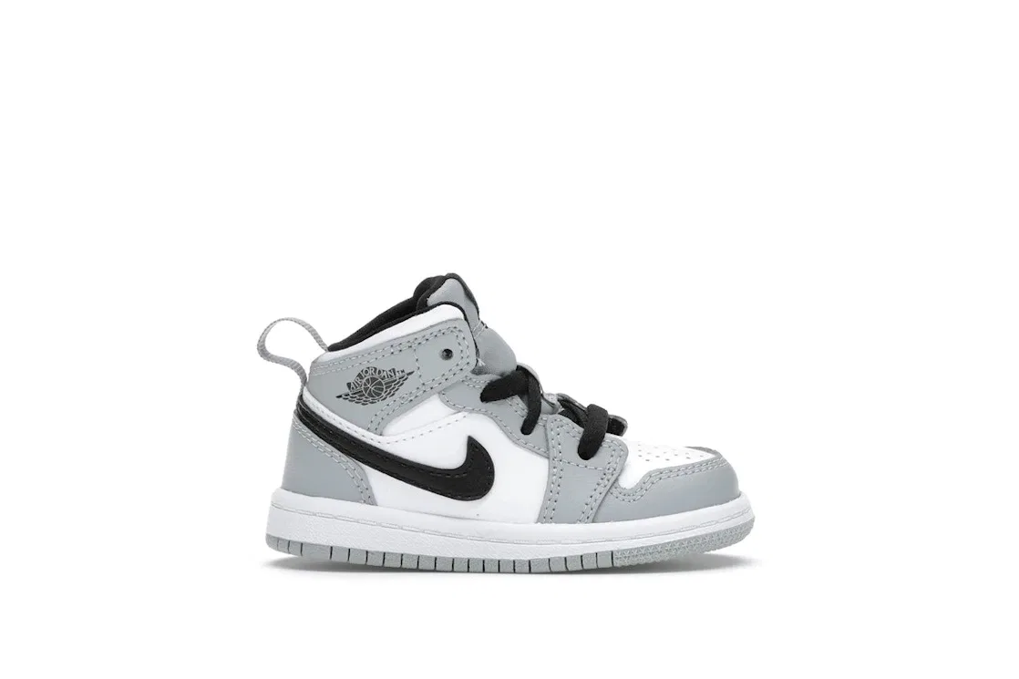 Детские кроссовки с длинным рукавом Jordan 1 Mid Jordan, Light Smoke Grey/White-Black