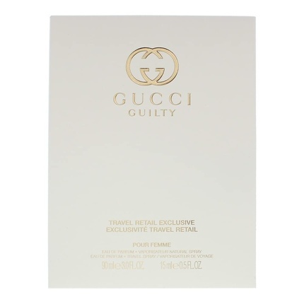 Подарочный набор из 2 предметов Gucci Guilty для женщин 3 унции парфюмированной воды Pour Femme Spray + 0,5 унции EDP Travel Spray — фото 2