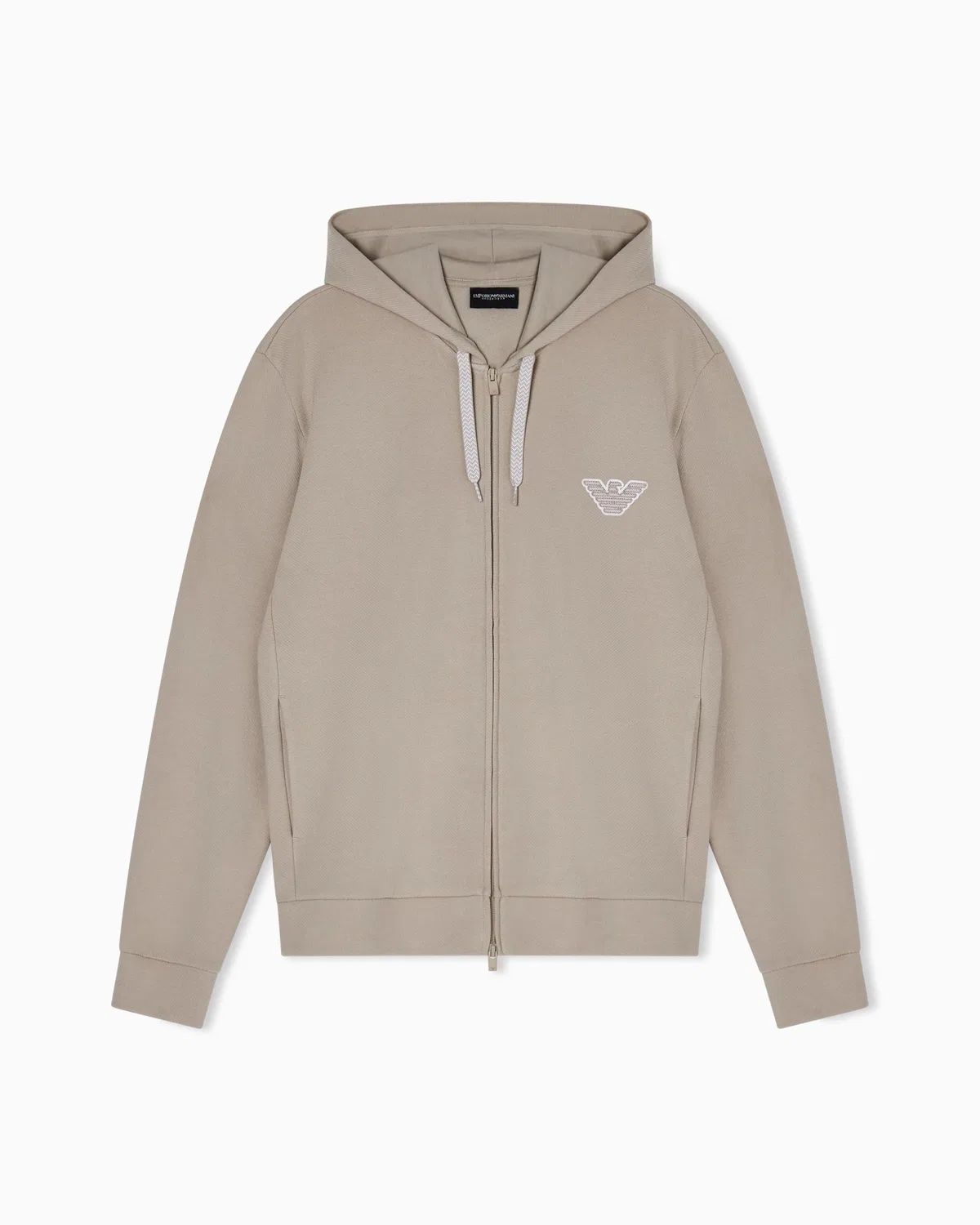 Мужской худи с капюшоном и молнией Emporio Armani, Nut