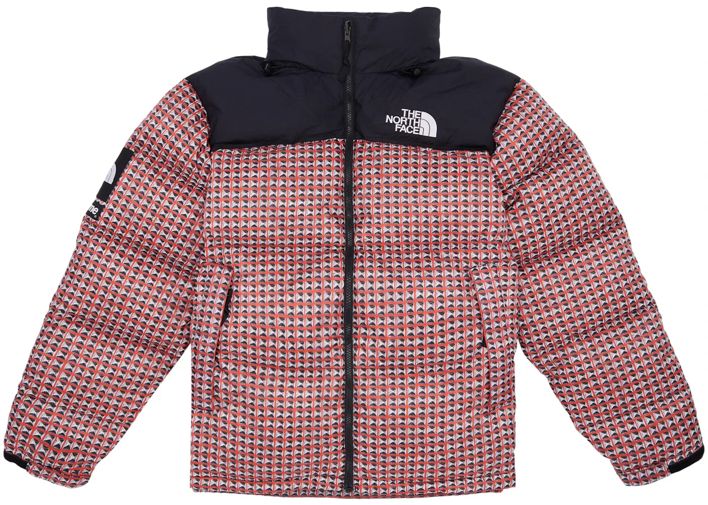 Мужская куртка с принтом Supreme The North Face Studded Nuptse Jacket, Red