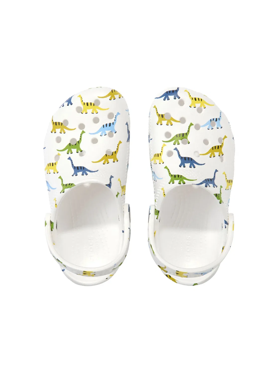Классические деревянные сабо с динозаврами Crocs, белый — фото 4