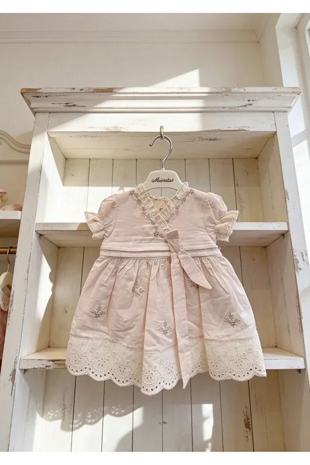 Детское платье для девочек хлопковое Nalia Baby Wear, Powder