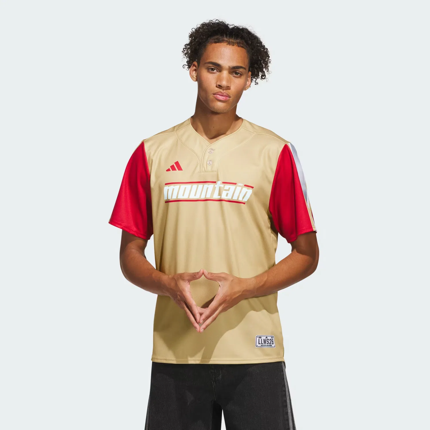 Бейсбольное джерси с быстросохнущей тканью Mountain Little League World Series Replica Adidas Performance, песочный/красный