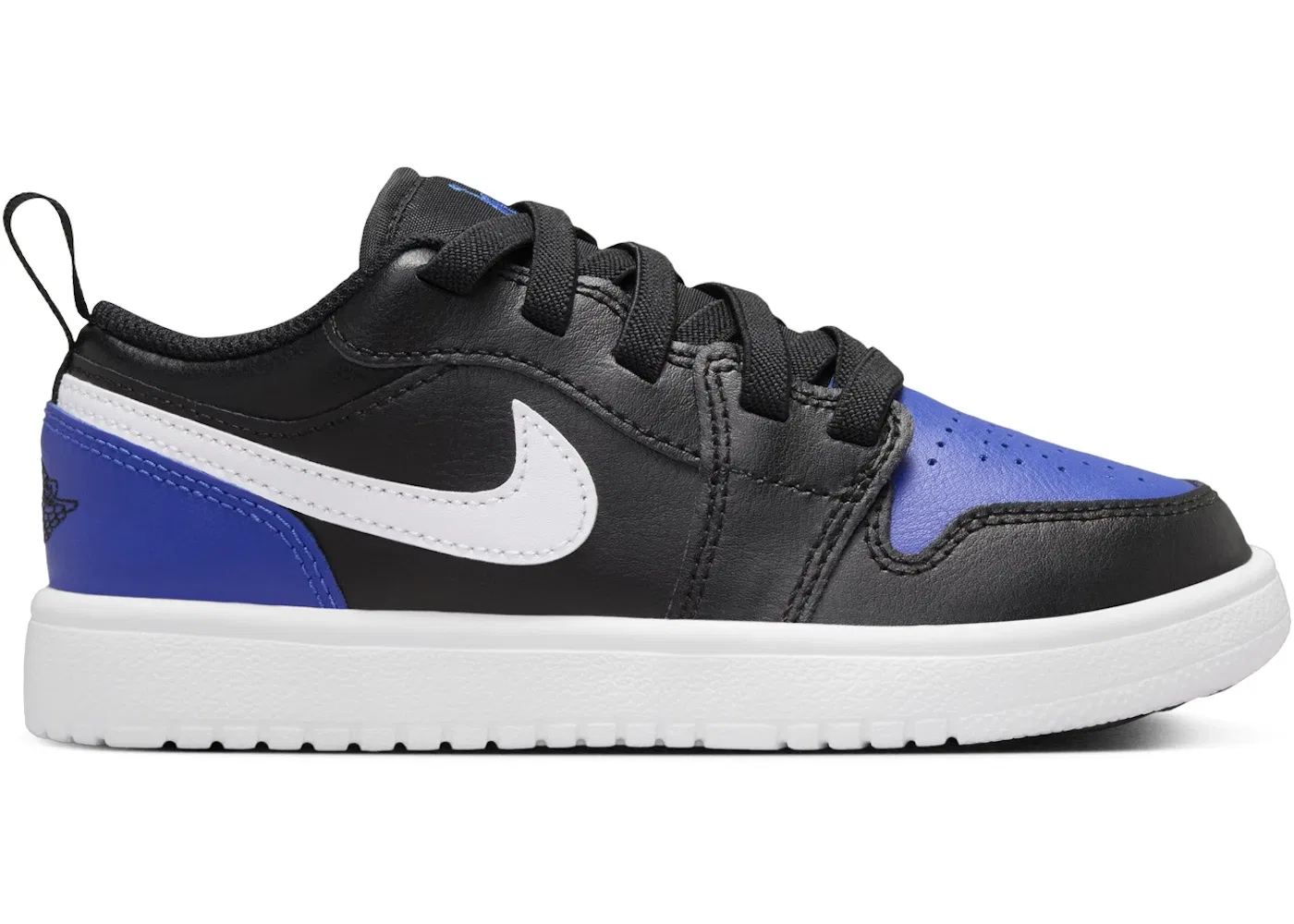 Детские кроссовки для мальчиков с контрастными вставками Jordan 1 Low ALT Jordan, Black Game Royal White