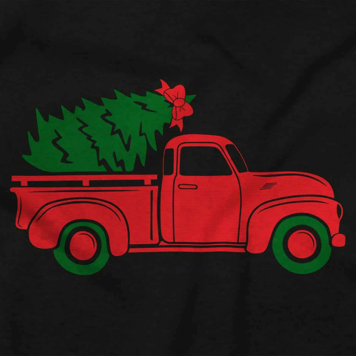 Детский боди-комбинезон с принтом Christmas Tree Xmas Pick Up Truck Brisco Brands, Black — фото 2
