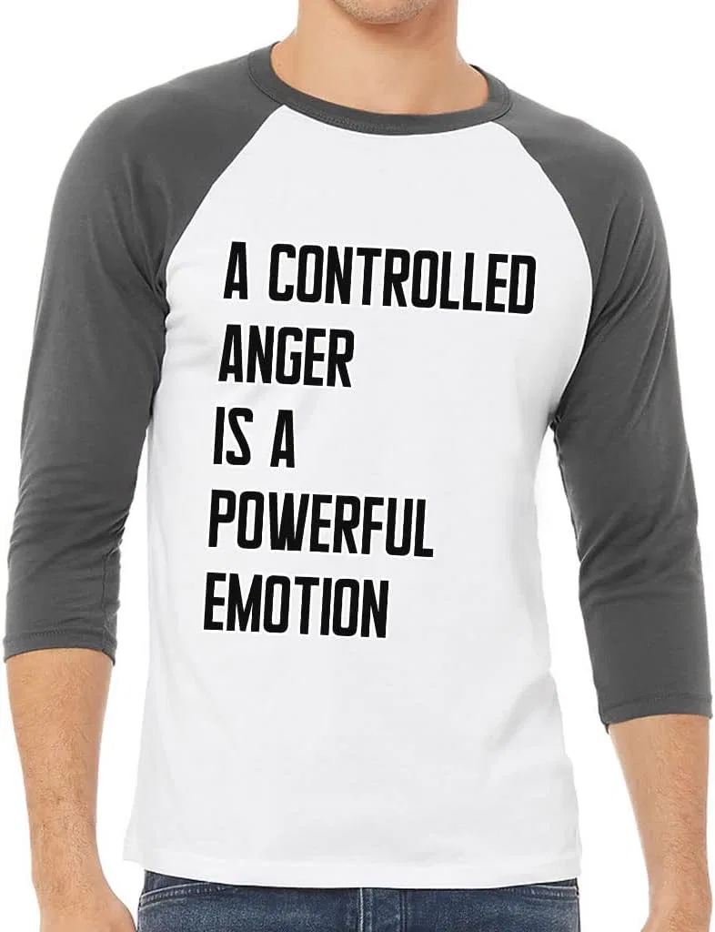 Мужская футболка с принтом Controlled Anger Baseball, White Asphalt
