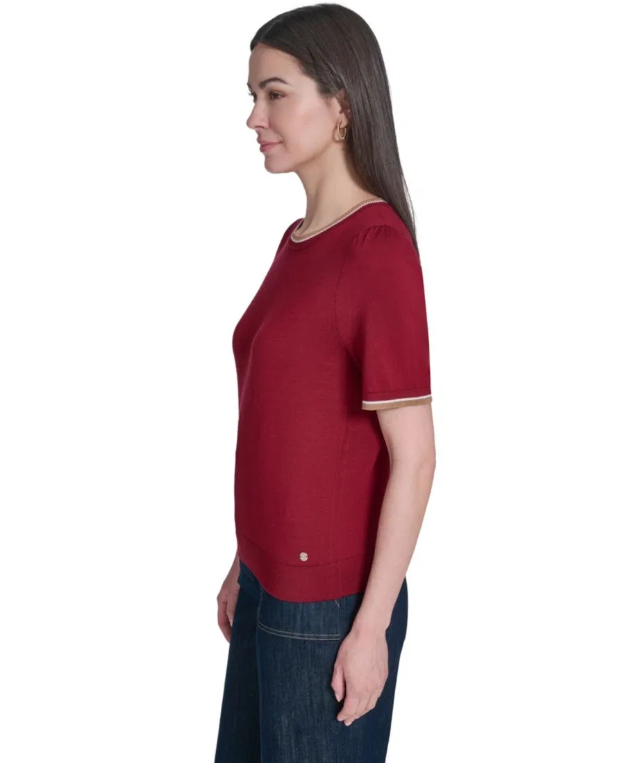 Свитер с коротким рукавом и круглым вырезом Tommy Hilfiger, Crimson Multi — фото 3