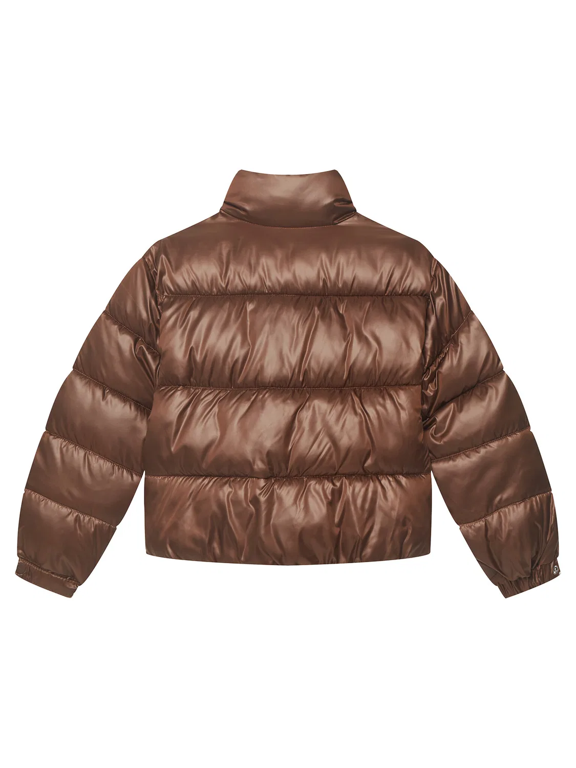 Демисезонная куртка стандартного кроя для девочки Minime Shiny Short Puffer Calvin Klein Jeans, коричневый — фото 2