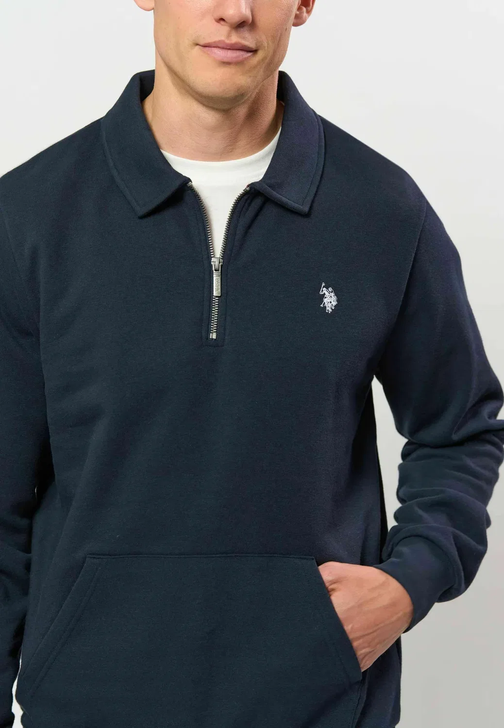 Толстовка Umdagur с застежкой-молнией до середины груди - толстовка U.S. Polo Assn., Dark Sapphire — фото 4