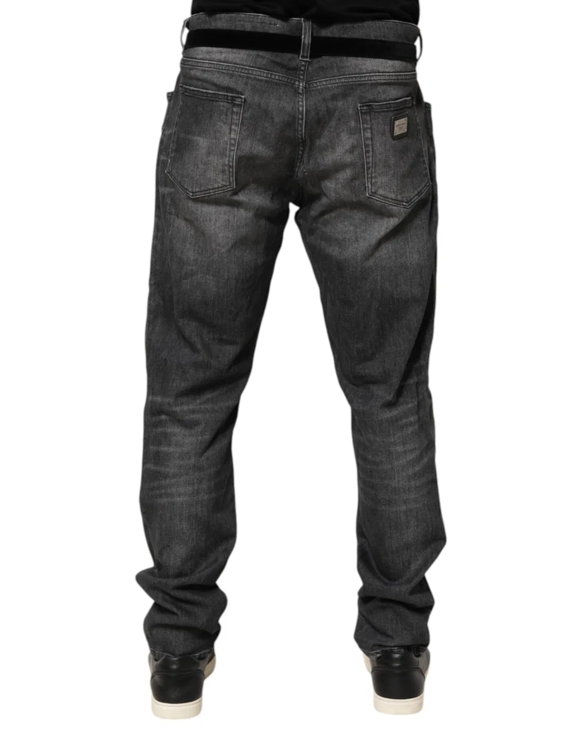 Мужские джинсы с эффектом потертости Denim Jeans Dolce & Gabbana, Black-Gray Wash — фото 4