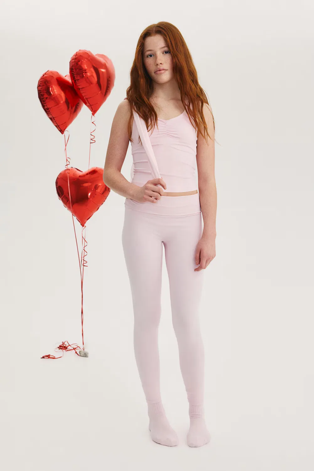Леггинсы для йоги с отложным поясом и мягкой подкладкой H&M, Hellrosa — фото 2