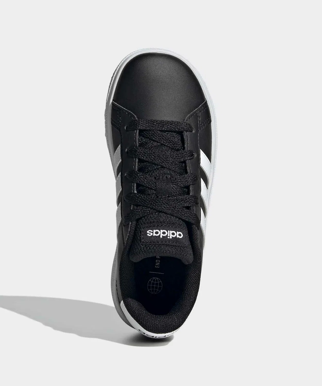 Детские кроссовки с закрытой шнуровкой GrandCourt Lifestyle Tennis Lace-Up Adidas, Black/White — фото 2