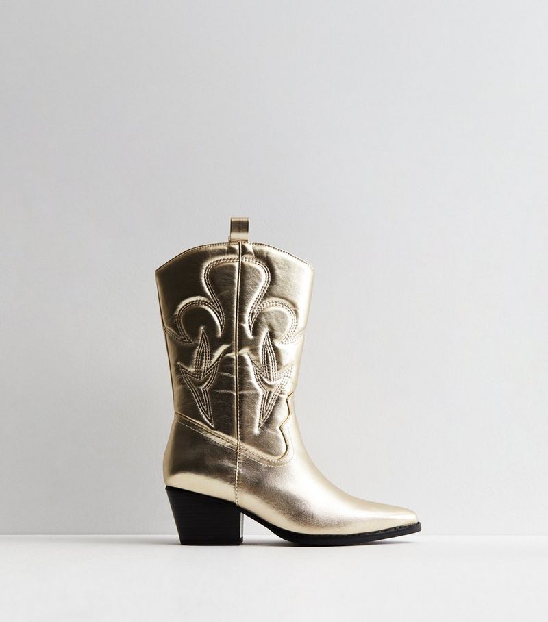 

Золотые ковбойские сапоги Public Desire Public Desire, золотой