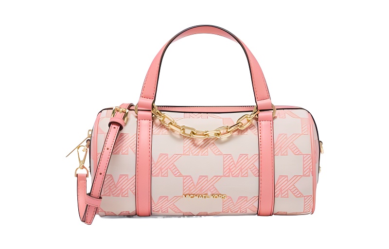 

MICHAEL KORS Кожаная женская сумка среднего размера бежево-розовая