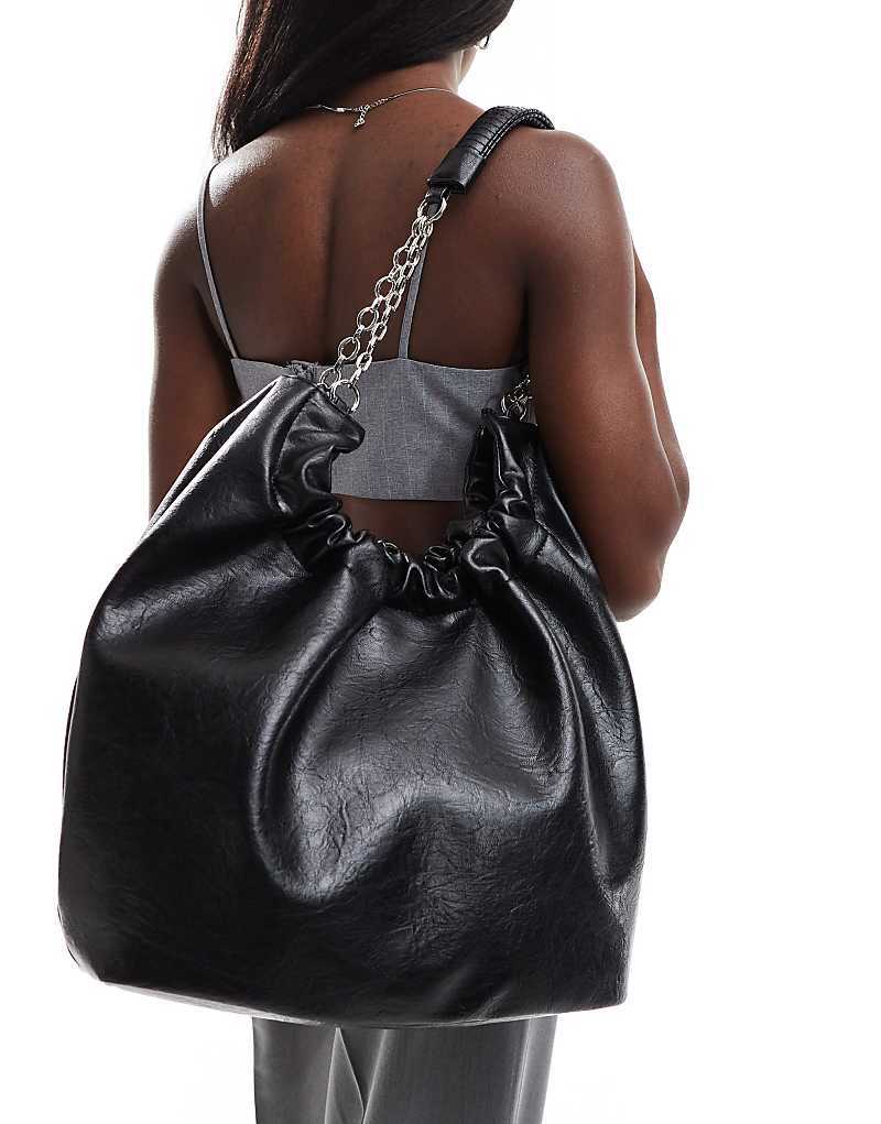 

ASOS DESIGN – сумка-тоут со сборками и ручкой-цепочкой