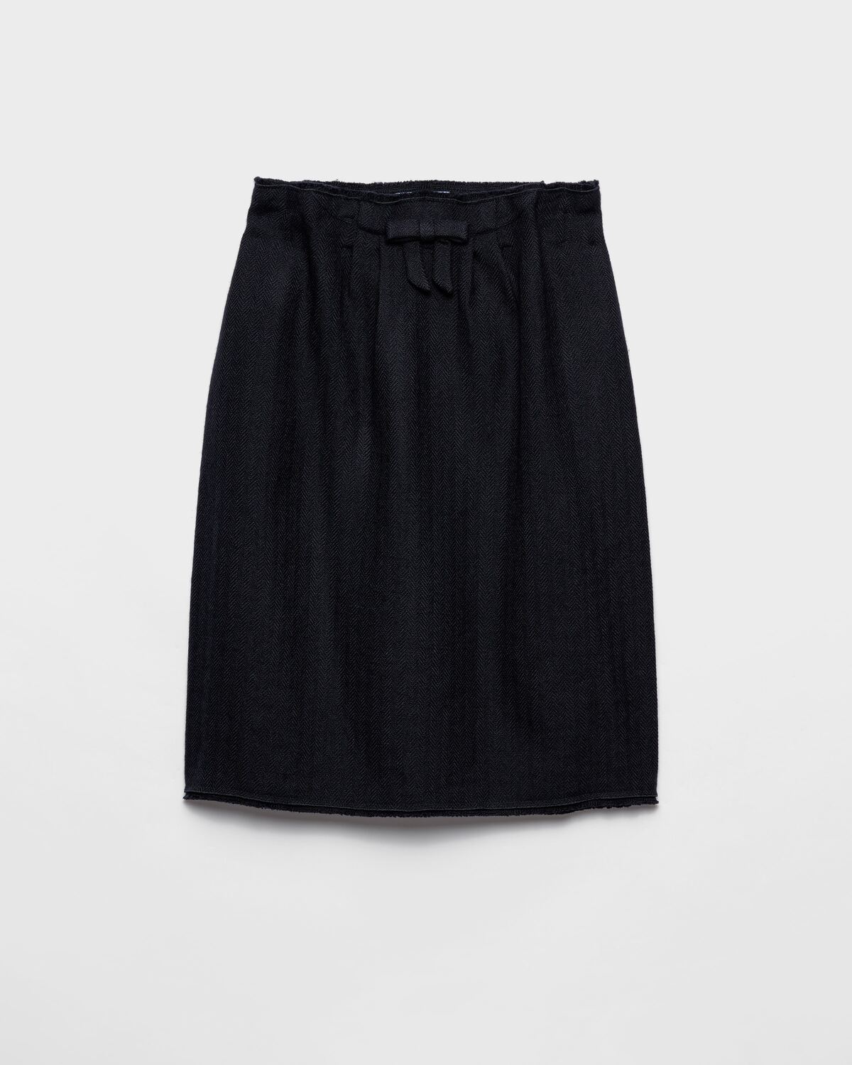 

Шерстяная миди-юбка с узором «елочка» Prada, синий