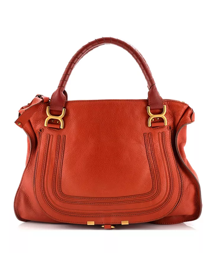 

Большая кожаная сумка через плечо Marcie Pre-Owned Chloe, коричневый
