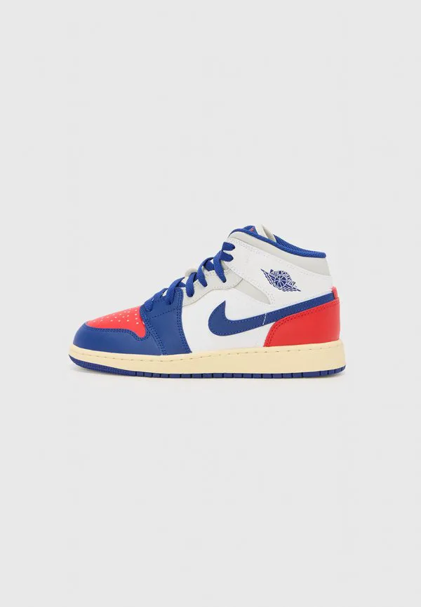 Кроссовки air jordan 1 mid унисекс Jordan, White/Deep Royal Blue/Univ Red/Neutral Grey/Sail