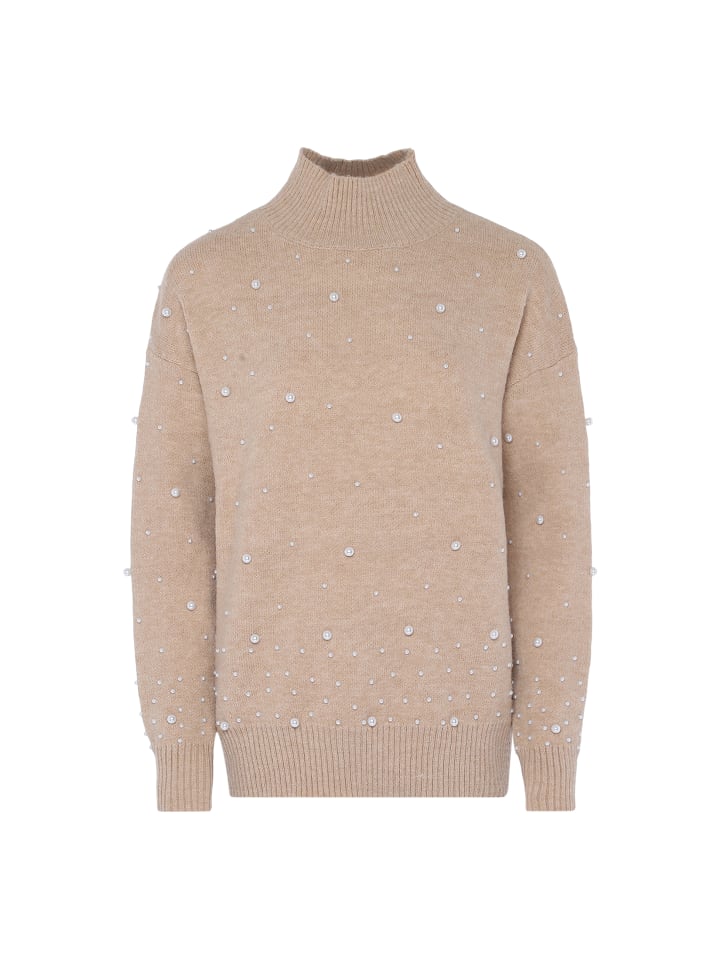 

Женский свитер с жемчугом в бежевом цвете faina